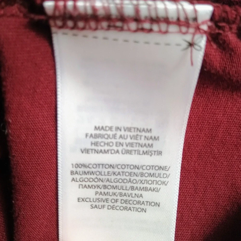 Polo Ralph Lauren Mens Small V-Neck Long Sleeve Shirt Maroon Red Pony Logo